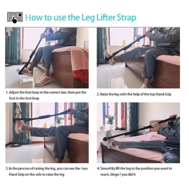 Adjustable Leg Lifter with Padded Handle, Multi-Loop Leg Lifter Strap,