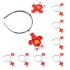 ibasenice 8Pcs Lobster Headband Red Plastic Hair with Spring Design