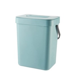 Food Waste Basket Bin for Kitchen, Wall Mounted Garbage Can, Small Countertop Compost Bin with Lid, for Rubbish Composter (Blue)