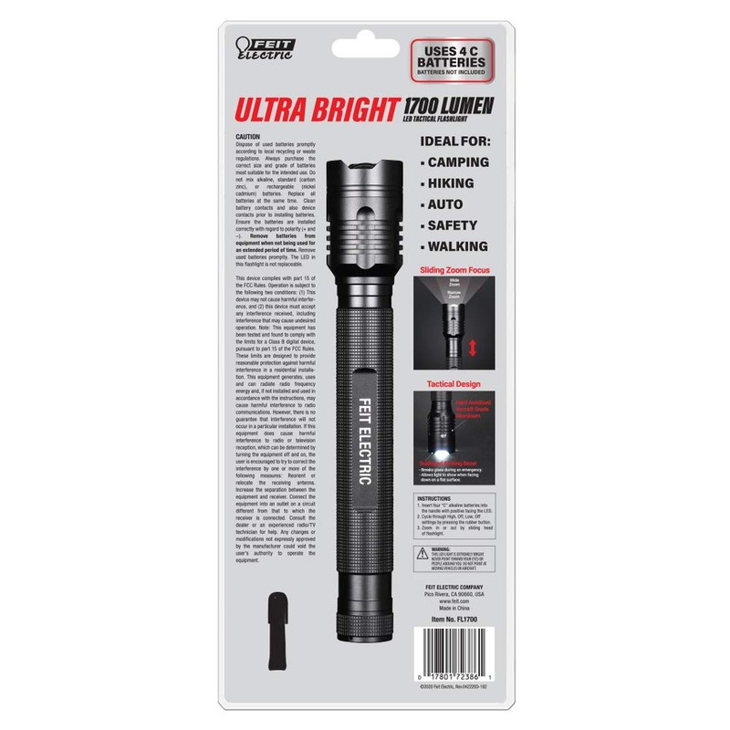 Feit Electric LED Tactical Flashlight - Aluminum Alloy - Zoomable