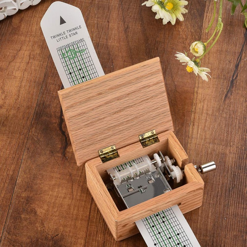 Nikou DIY Music Box, 15 Note Hand‑Cranked Wooden Music Box