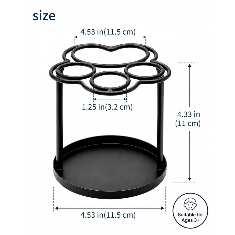 Yigney Toothbrush Holders for bathrooms, Metal Toothbrush Holder Black