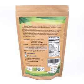 True Organic Ceylon Black Peppercorns Whole 16 Oz - USDA & Kosher Certified , Gluten-Free & Non-GMO Peppercorns , Pure Ceylon Premium Quality & Perfect for Grinder Refill [ Bulk , 1 lb ]