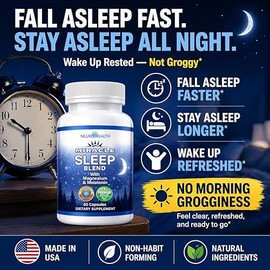Miracle Sleep Blend | Suplemento natural para dormir con magnesio, melatonina y ashwagandha, 60 cápsulas de mezcla de hierbas | Vegetariano | Sin hábi