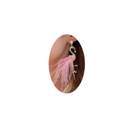 Flamingo Dangle Earrings for Women.Feather Tassel Drop Earrings Elegant Crystal Birds Earrings Fashion Jewelry Gifts for Women (Pink)