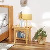 ETECHMART Bamboo Shower Bench with Back and Soap Dish, 2-Tier