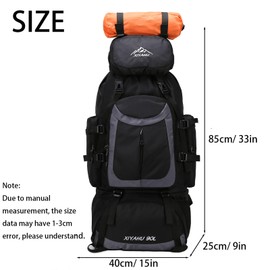 Lawaia 90L Hiking Backpacks Camping Waterproof Backpacking Travel Bag Trekking Back Pack Large Capacity Internal Frame Outdoor Daypacks Rucking Backpack Climbing Ruck Sack for Men Women-Black