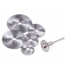 6 PCS Rotary Drill Saw Blades, Steel Saw Disc Wheel Cutting Blades with 1/8" Straight Shank Mandrel for Drills Rotary Tools
