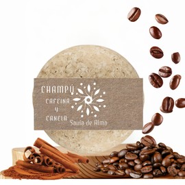 Savia De Alma Festes Shampoo, natürliche Feuchtigkeit mit beruhigendem Duft, vegan und handgefertigt, häufiger Gebrauch, 90 g (Koffein und Zimt)