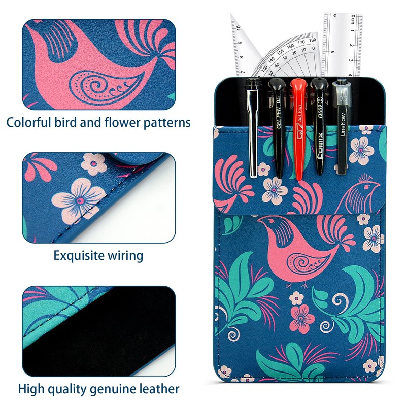 Leather Pocket Protector for Men: 2 Pack Multi Purpose pocket