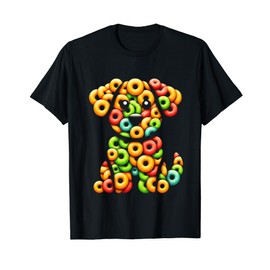 Fruit Loops Cat: A Rainbow T-Shirt, black
