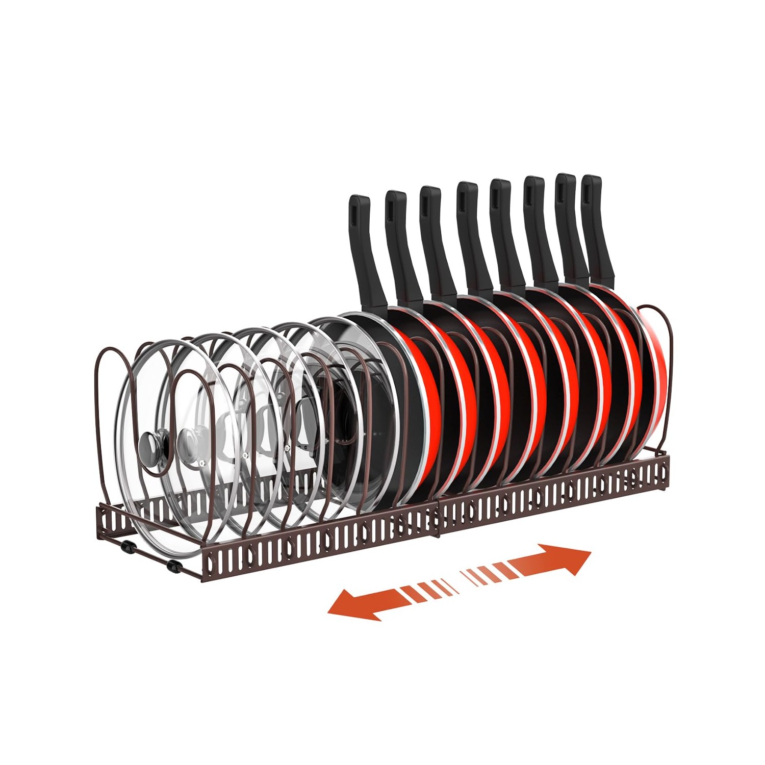 Housolution Pot and Pan Organizer Rack for Cabinet, Expandable Pot Lid ...