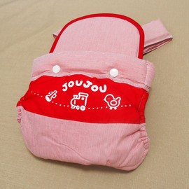 Traditional Japanese Piggy String Simple Red Dungaree Stripe Red