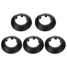 Uxcell 5PCS 1.6 In/41.5mm Flange Pipe Cover Decor PP Plastic Plumbing Escutcheon Water Drain Line Wall Decorative Plates, Black