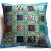 PUSHPACRAFTS Indian Vintage Cotton Square Cushion Cover Set of 2