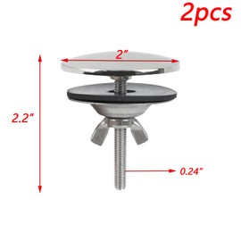 Coshar 2 Pieces Sink Hole Covers 2 Inch Kitchen Sink Tap Hole Cover Stainless Steel Plug for Sink (Silver)