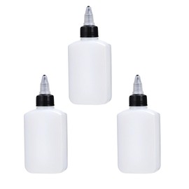 Qusmeiyici 3 PACK Condiment Squeeze Bottles, Plastic Squeezable Sauce Dispenser Container Small Reusable Condiment Dispenser for Kitchen Cooking Ketchup Salad Oil