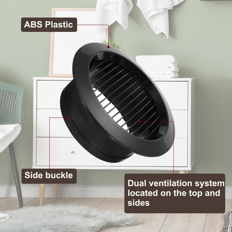 PATIKIL 6 Inch Round Air Vent Cover, Soffit Vents ABS