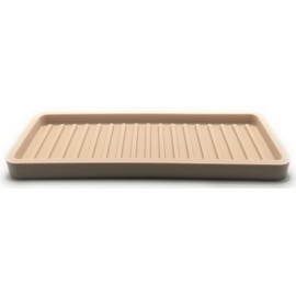 Happitasa Silicone Kitchen Sink Organizer Tray, Sponge Holder and Countertop Protector | Bathroom and Kitchen Soap Dish and Dispenser Tray (Sand Dollar, 9"x3.5")