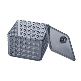 LIFKOME Transparent Acrylic Cotton Pad Holder with Lid Elegant Storage Box for Cotton Swabs Makeup Eggs and Items Space Saving Household Organizer for Vanity and Bathroom