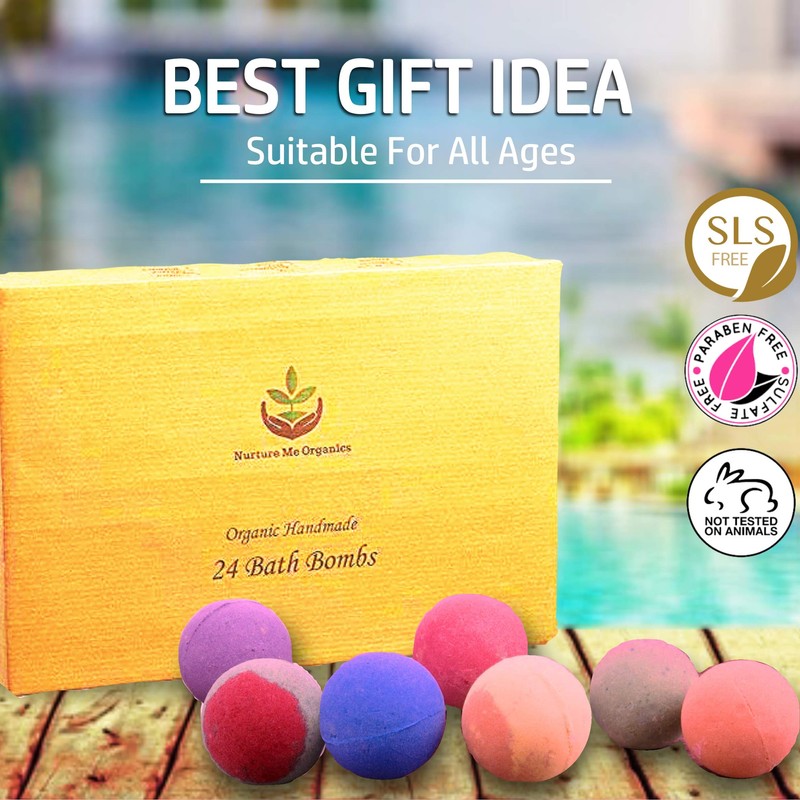 Bulk Bath Bombs Gift Set - 24 Nurture Me Organic