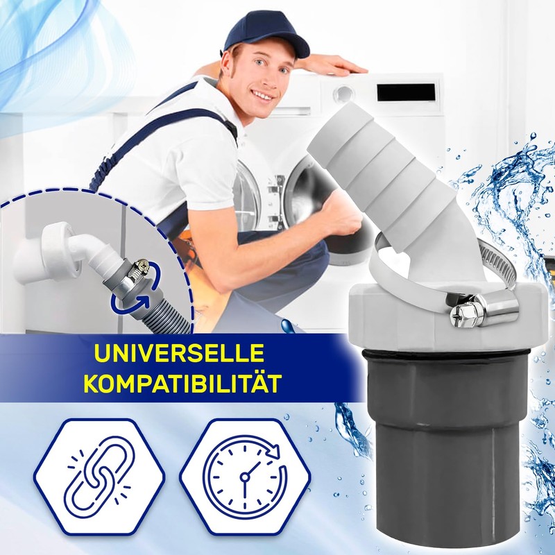Dishwasher and Washing Machine Drain Adapter with Outlet for Pipe