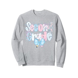 Preppy Second Grade Coquette Bow Back To School Teacher Girl Sweatshirt