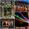 Mlambert 48FT Outdoor Patio Lights, 6 Lighting Modes RGB Cafe