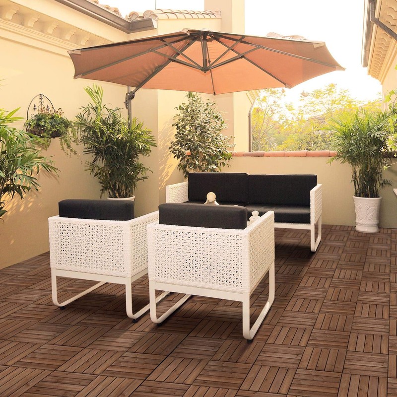 Yaheetech 27PCS Interlocking Patio Deck Tiles 12 x 12in Wood