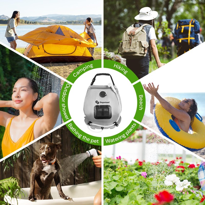 5 Gal/20L Solar Heating Camping Shower