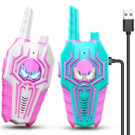 Rechargeable Spider Walkie Talkies for Girls: Birthday Toys Gifts for 3 4 5 6 7 8 9 Year Old Girl Kid Toy for Age 5-7 6-8 Kids Walkie Talkies 2 Pack Outdoor 2 Way Radio for 3-10 Years Old Girl Gift