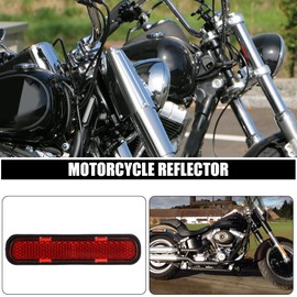 X AUTOHAUX 4 Pcs M5x0.8 Red Plastic Universal Rectangular Screw Mount Reflective Warning Reflector for Motorcycle Bike