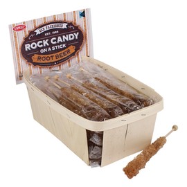 Extra Large Rock Candy Sticks: 18 Root Beer Lollipop - Brown Rock Candy Sticks - Individually Wrapped - Espeez Rock Candy Sticks for Candy Buffet, Birthdays, Weddings, Receptions and Baby Shower