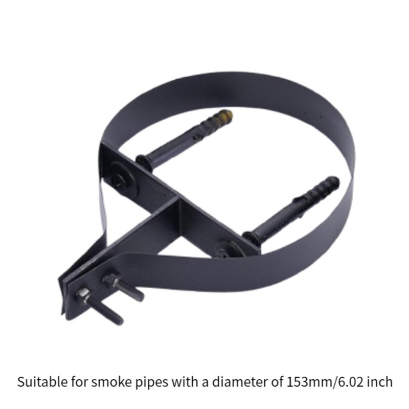 Sharplace 6" Chimney Pipe Bracket, Wall Strap Pipe Clamp, Metal,