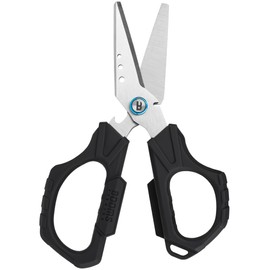 Booms Fishing Braided Line Cutter: 6.3in Multifunction Fishing Scissors - Fishing Shears with Serrated Blades and Side Wire Cutter, S04