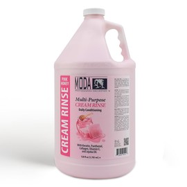 MODA Cream Rinse - Nourish, Detangle & Repair with Keratin, Panthenol, Collagen, and Vitamin E - Moisturizing Hair Conditioner for Dry & Damaged Hair, Soothing Pink - 128 Oz