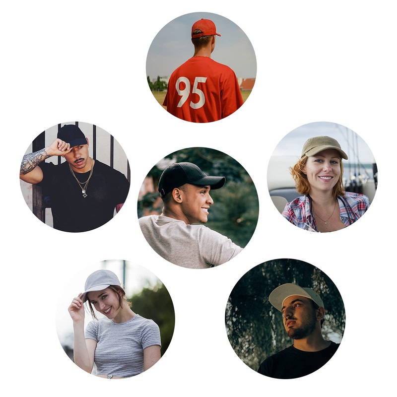 KELOYI Baseball Cap Unisex Grey Baseball Cap Adjustable Breathable Cap