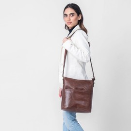 LEABAGS Milano Shoulder Bag, Genuine Leather, Handbag for Women, Vintage Look, Shoulder Bag, Shopper Bag, Multi-Bag, Crazy Vinkat