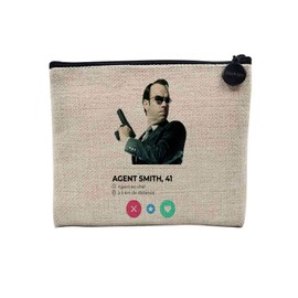 Canvas Bag - Agent Smith Social Network Meet Love - Linen Look Cosmetic Bag - Purse - 15 x 10 cm, Agent Smith 15 x 10 cm, Cosmetic Bag, Agent Smith, Cosmetic bag
