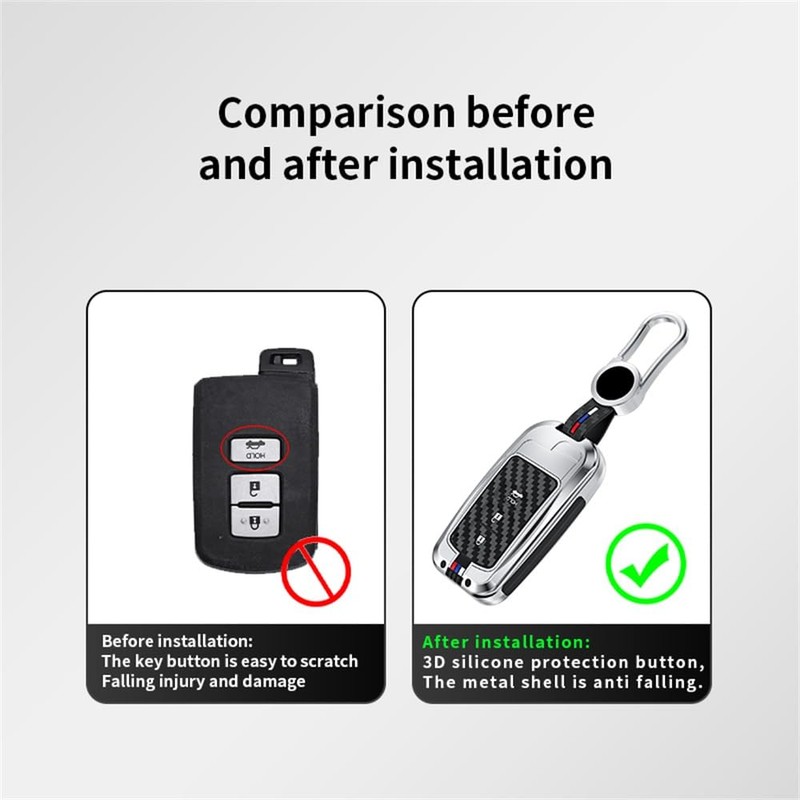 ontto 3-button Car Key Bag Fit for Toyota RAV4 Highlander