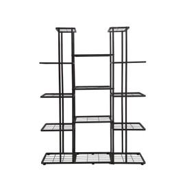 MTB Garden 5 Tier 14 Potted Metal Large Plant Stand for Indoor Outdoor Flower Pot Display Planter Shelf, Charcoal Grey