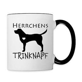 Spreadshirt Herrchens Labrador Drinking Bowl Two-Tone One Size White / Black