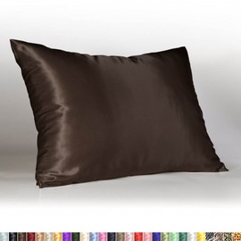 ShopBedding Luxury Satin Pillowcase for Hair â Standard Satin Pillowcase with Zipper, Brown (Pillowcase Set of 2) â Blissford