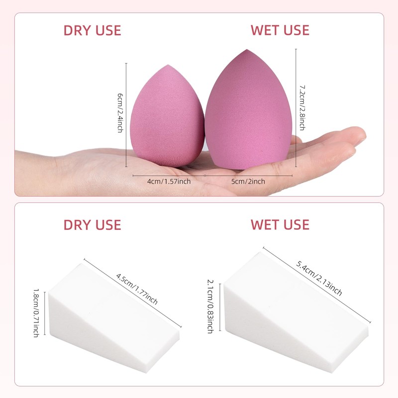 Make Up Sponge Set with Powder Puff Triangle, 32 Pieces