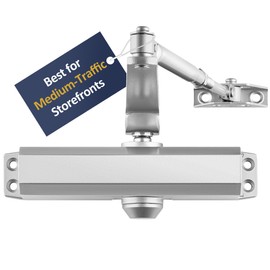 Lawrence Medium Duty Commercial Automatic Door Closer - Surface-Mounted Auto Door Closer for Home, Garage & Light Commercial Door Use - Embassy Series LH534