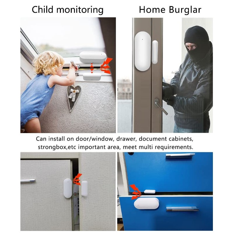 UanTii Tuya WiFi Smart Door Window Alarm Sensor Open Closed