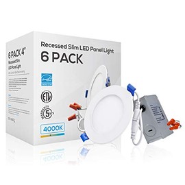 TORCHSTAR 4 Inch 10W Dimmable Slim LED Downlight with J-Box, 80W Eqv. Recessed Ceiling Light, 650lm, ETL & Energy Star Low Profile Light, 4000K Cool White, Pack of 6