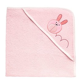 Chicco Soft Foam Hooded Towel with Delicate Embroidery, Fine Materials, 100% Pure Cotton, 0 Months+, Pink, pink