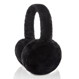 SEYUFN Foldable Ear Warmers Women's Winter Plush Earmuffs Children Soft Warm Ear Warmers Girls Boys Cute Ear Warmers, A-Black