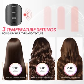 LA MAESII Automatic Rotating Curling Iron, Hair Curler with 3 Temps Fast Heating, 2-Way Rotating 1 Inch Curling Wand, Ceramic Coating, Ionic, Anti-Scald, Anti-Tangle, Dual Voltage Auto Shut-Off (Gray)